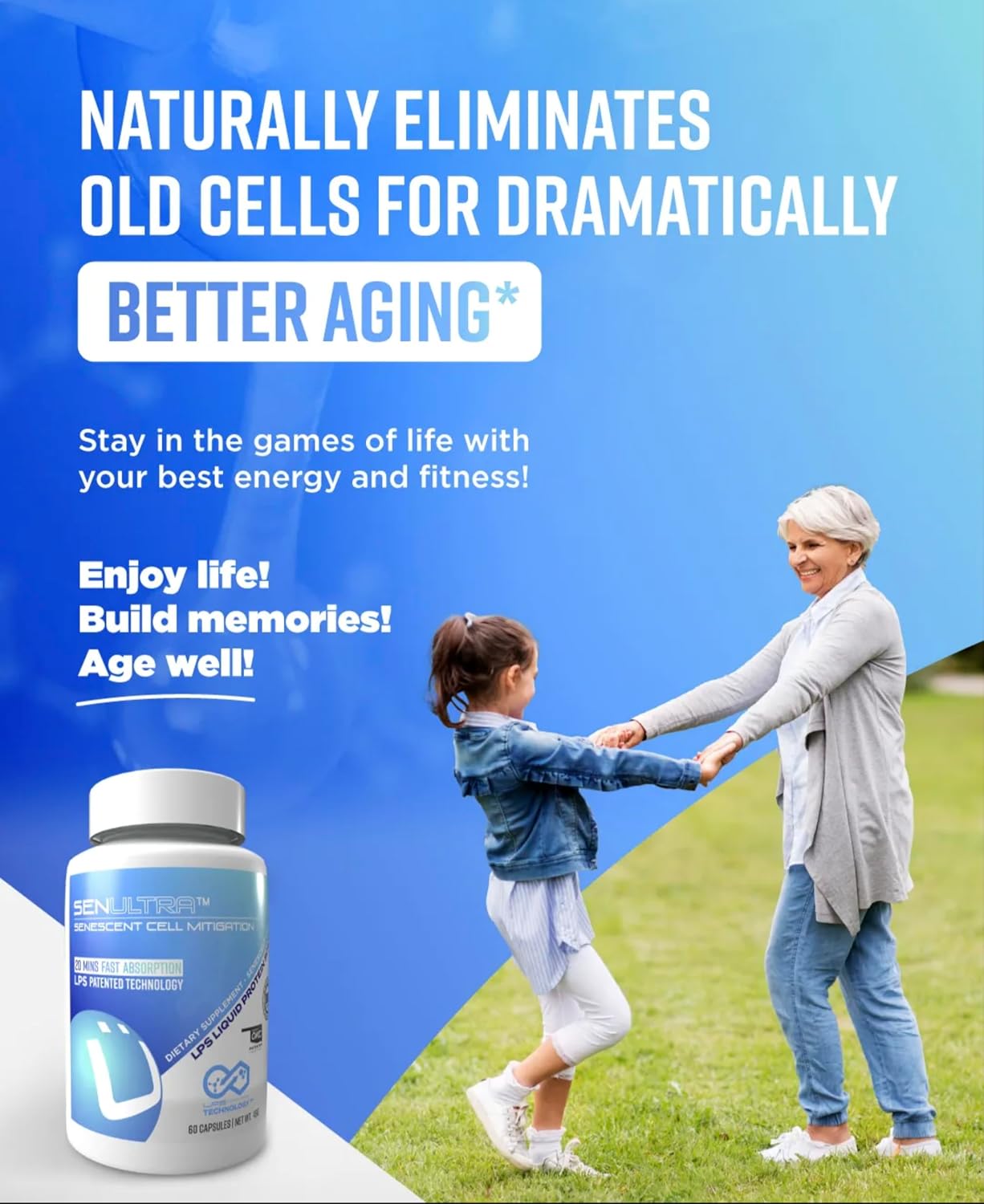 Longevity Formula with Fisetin, Curcumin, Quercetin, and Beta-Glucan - Supports Cellular and Cognitive Health - 60 Capsules