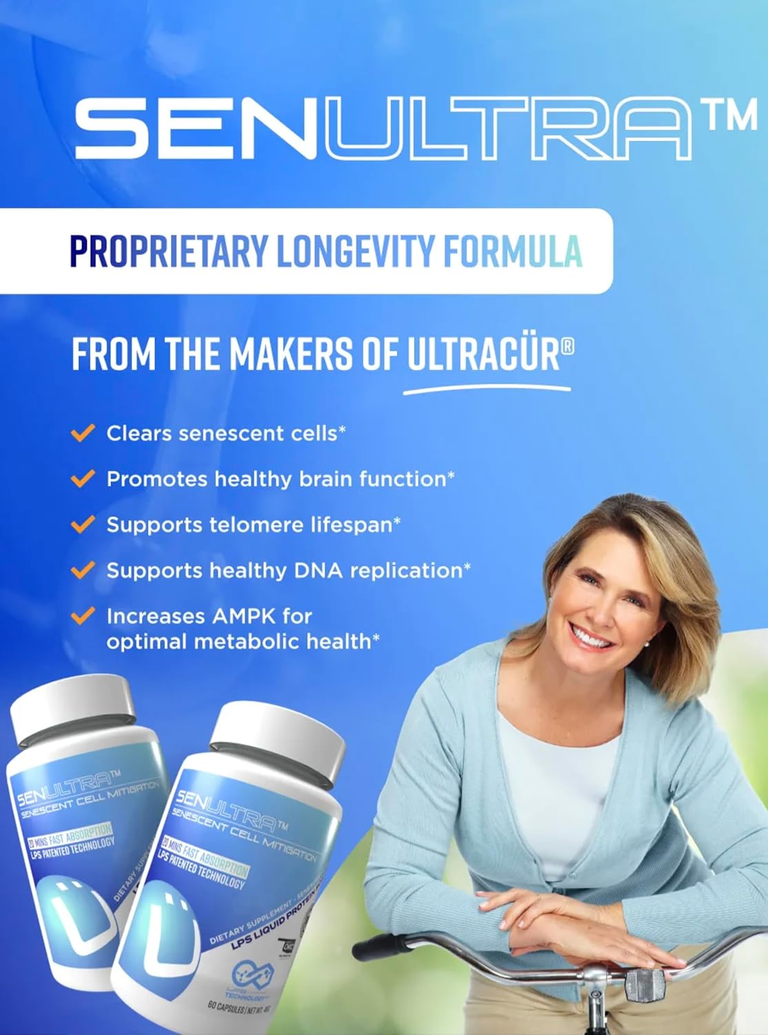 Longevity Formula with Fisetin, Curcumin, Quercetin, and Beta-Glucan - Supports Cellular and Cognitive Health - 60 Capsules