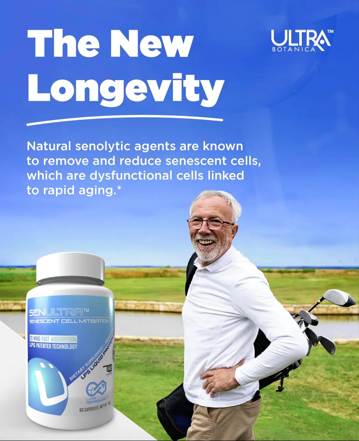 Longevity Formula with Fisetin, Curcumin, Quercetin, and Beta-Glucan - Supports Cellular and Cognitive Health - 60 Capsules