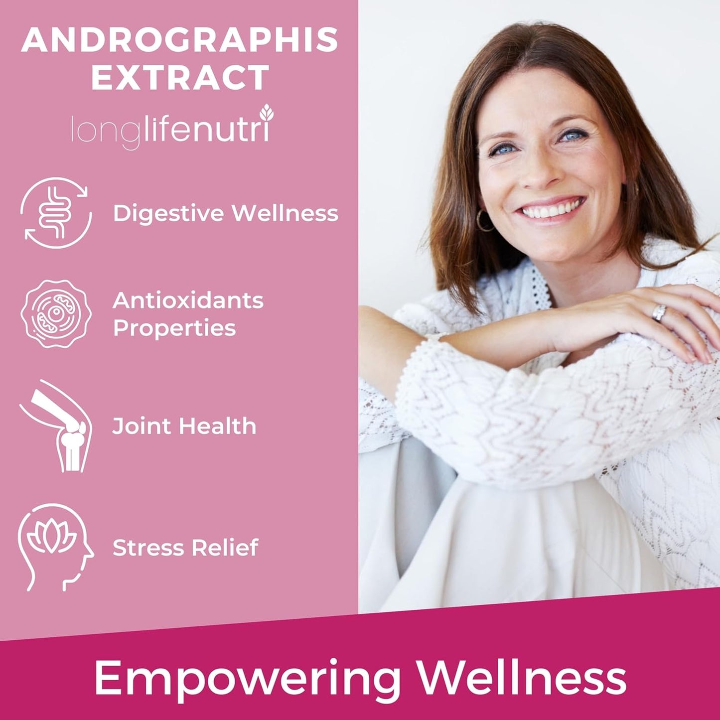 LongLifeNutri Andrographis Extract 1000mg - Organic Immune Health Supplement, 240 Capsules, 4-Month Supply - Advanced Formula with Andrographis Paniculata Aerial Parts