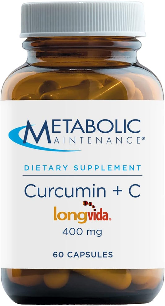Longvida Curcumin + Vitamin C Supplement for Brain & Joint Health - 60 Capsules