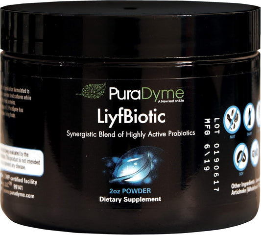 Lou Corona's PuraDyme LiyfBiotic Probiotic Powder Supplement for Digestive Health - 2 oz