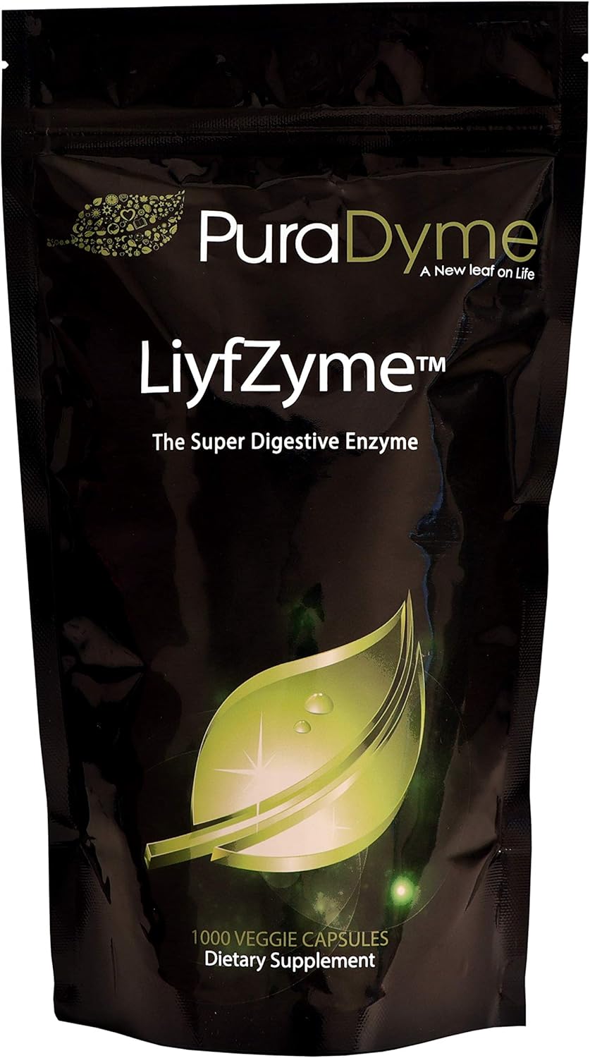 Lou Corona's PuraDyme LiyfZyme 1000 Plant-Based Capsules for Digestive Health
