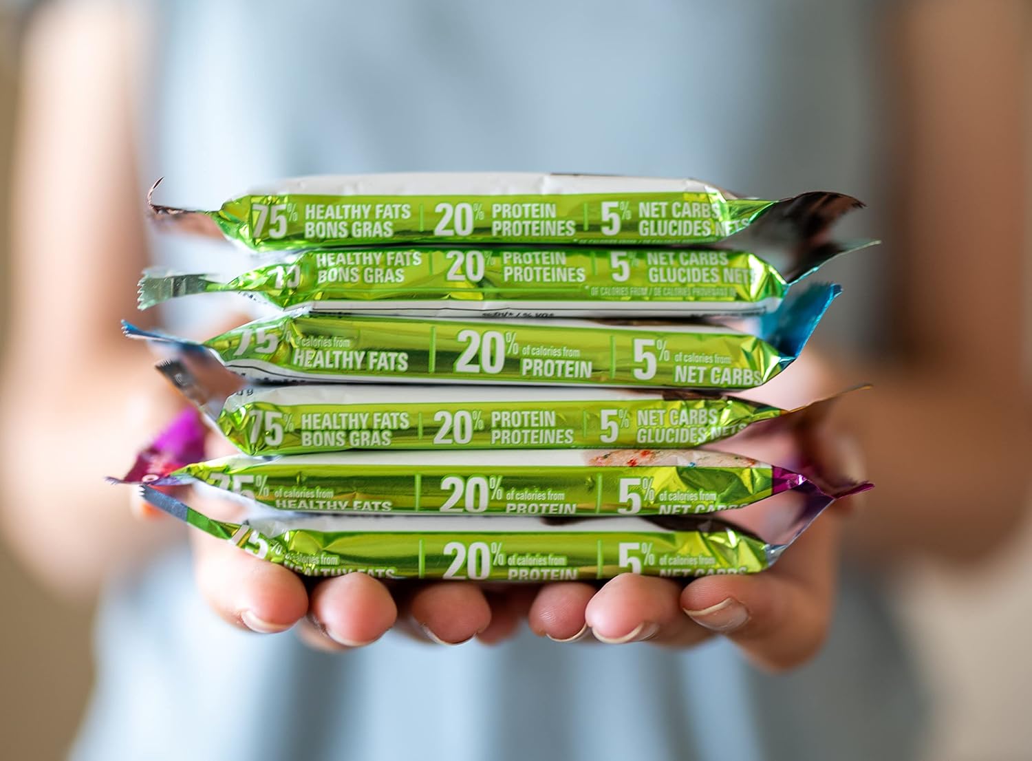 Low Carb No Sugar Keto Bar Snack - Chocolate Mint Flavor (12 Bars, 1.41oz each)