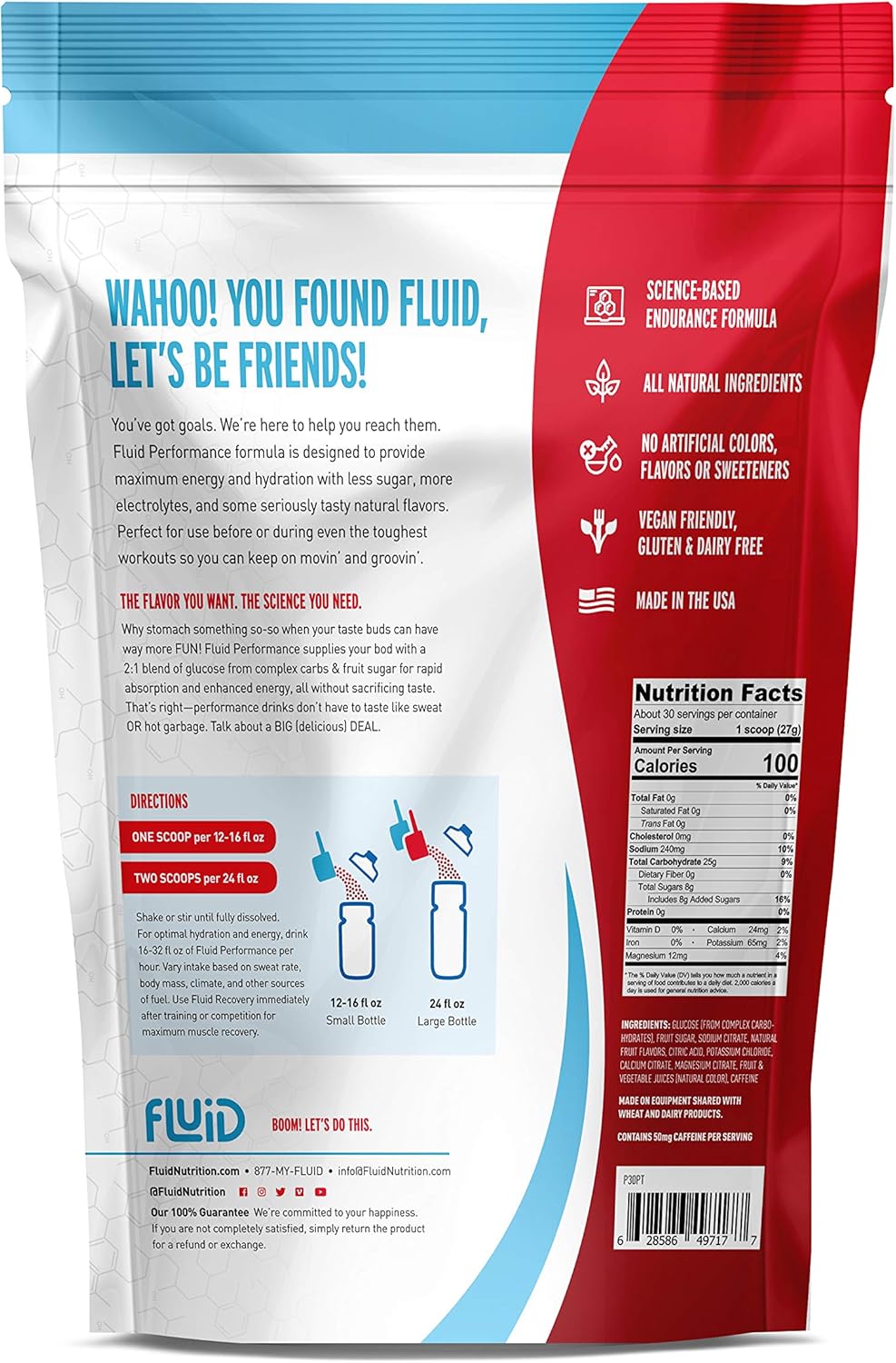 Low Sugar Endurance Fuel Sports Drink Mix - Passion Fruit Tea Flavor with Electrolytes, All Natural Ingredients, Gluten-Free - 30 Servings