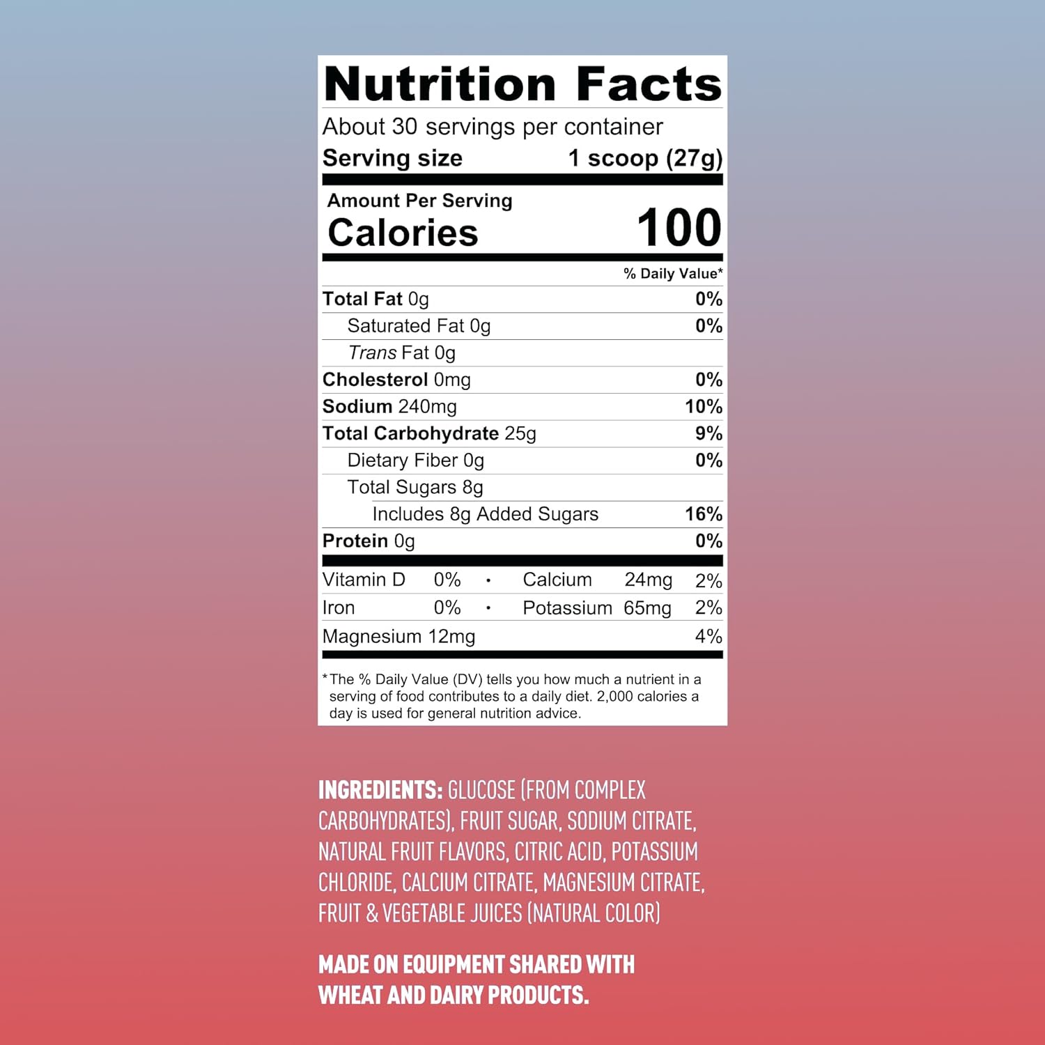 Low Sugar Endurance Fuel Sports Drink Mix - Passion Fruit Tea Flavor with Electrolytes, All Natural Ingredients, Gluten-Free - 30 Servings