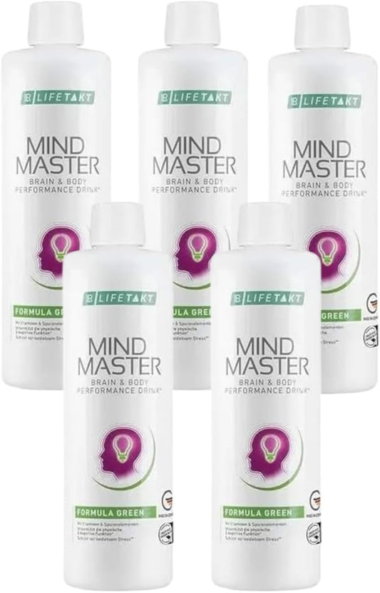 LR Health&Beauty Lifetakt Mind Master Green Formula Natural Treatment Set for Women and Men - 5 Bottles (500 ml/16.9 fl.oz)