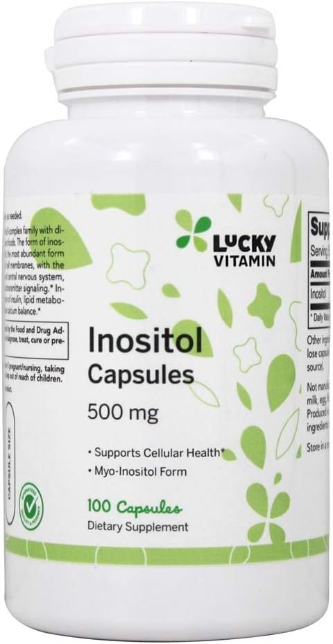 LuckyVitamin Inositol 500mg Capsules for Cellular Health - 100 Count