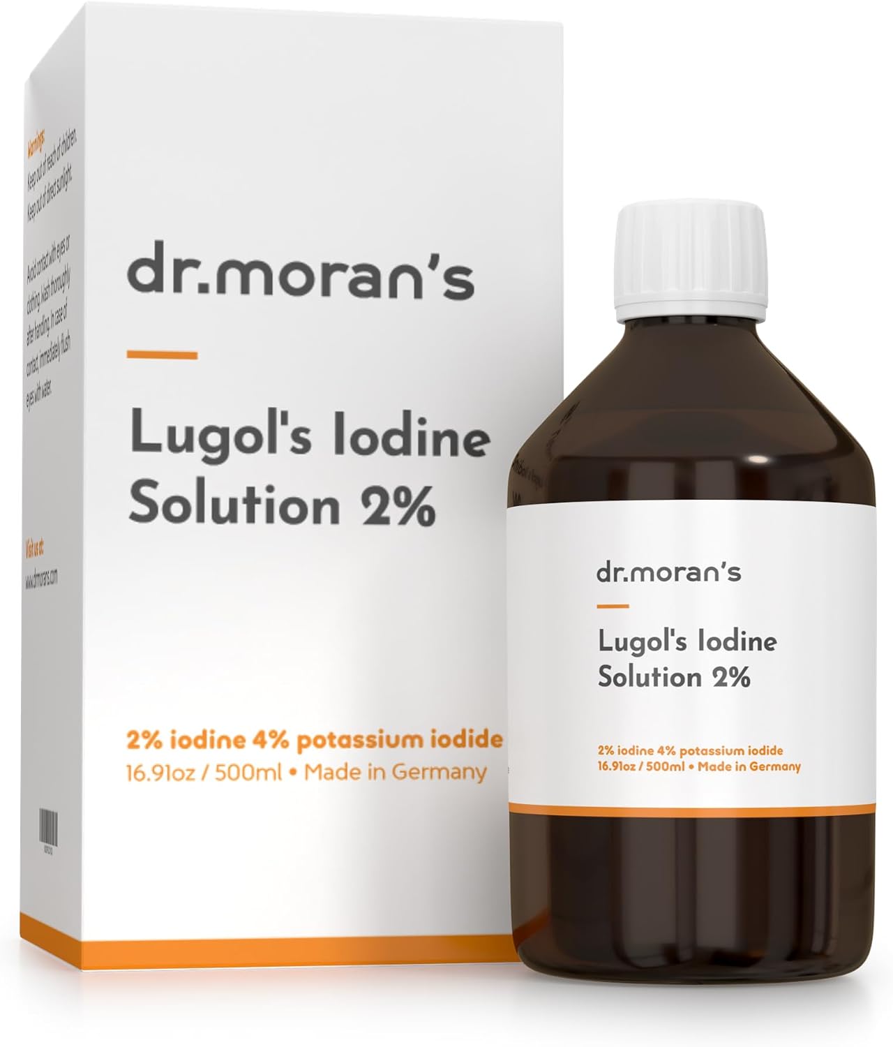 LUGOL'S Iodine 2% Solution 16.91oz | USP/PH. EUR. | Dr. Moran's | German-Made