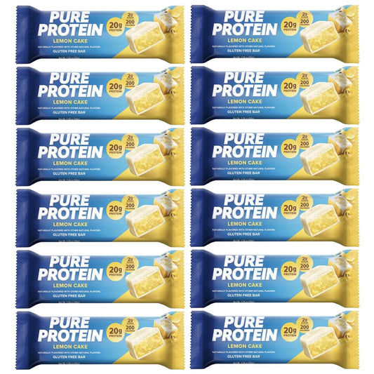 Lulurose Lemon Cake Protein Bars - 12 Count, High Protein, Low Sugar, Nutritious Energy Snacks