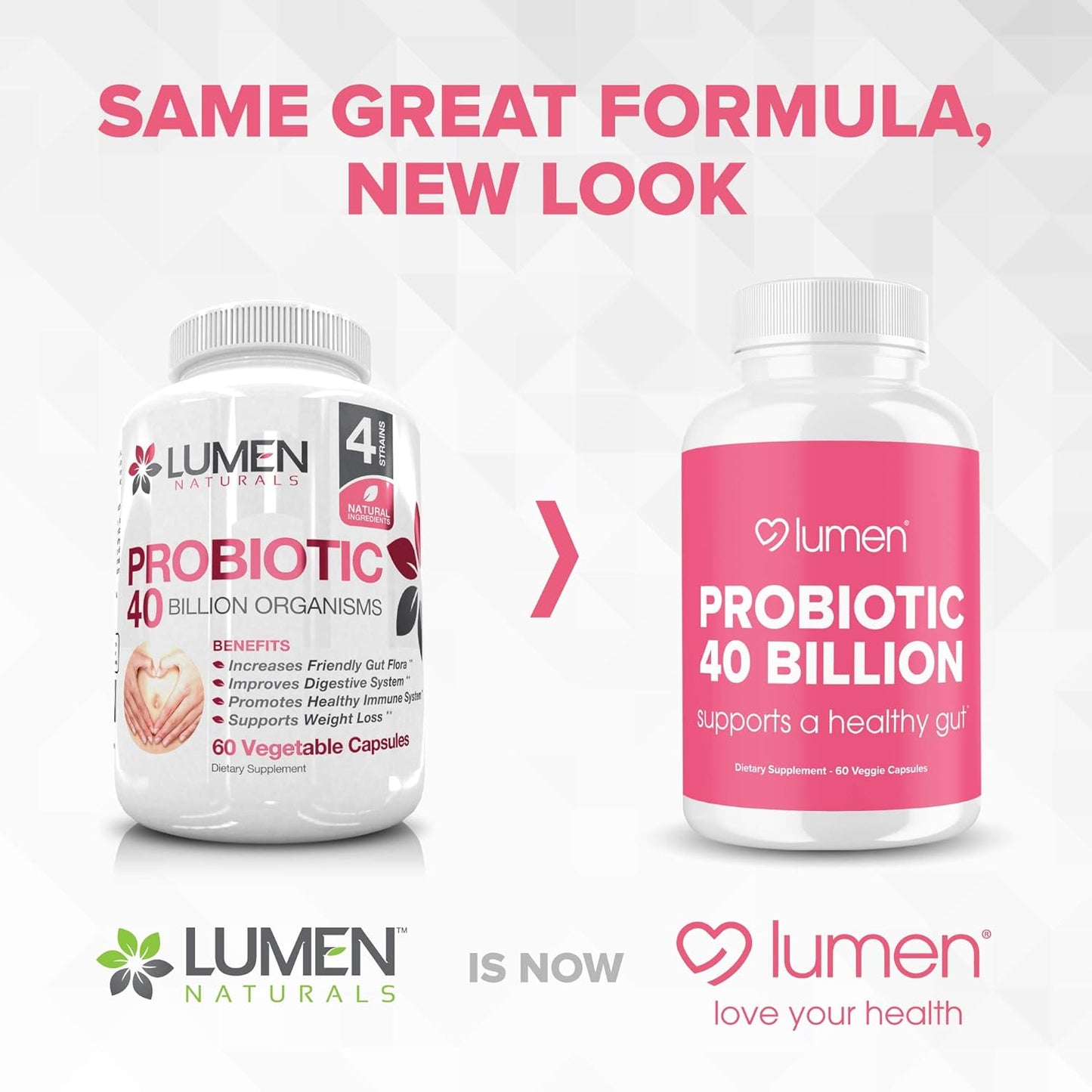 Lumen Naturals Probiotics 40 Billion CFU for Gut Health & Immune Support - 60 Veggie Capsules for Men and Women