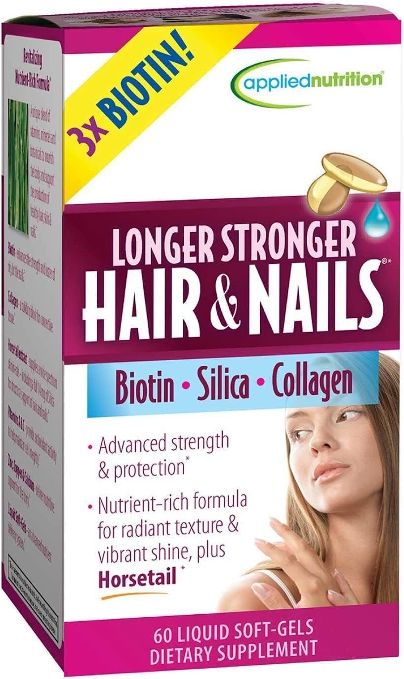 Lumintrail Hair and Nail Growth Supplement 2 Pack - 60 Soft Gels with Pill Case for Stronger, Longer Hair and Nails