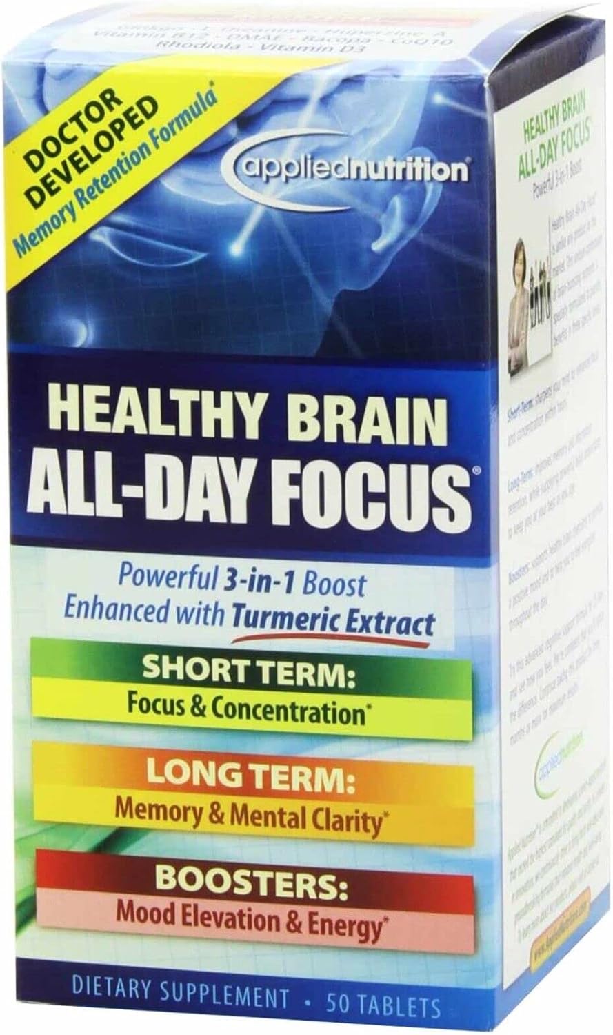Lumintrail Nutrition Tumeric Extract Supplement for All-Day Brain Focus - 50 Tablets with Pill Case