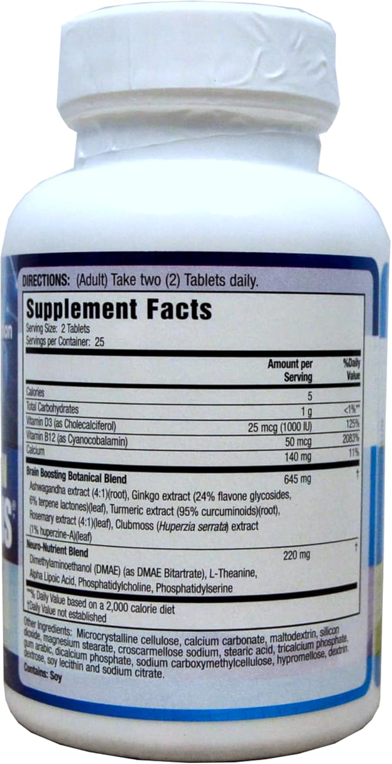 Lumintrail Nutrition Tumeric Extract Supplement for All-Day Brain Focus - 50 Tablets with Pill Case