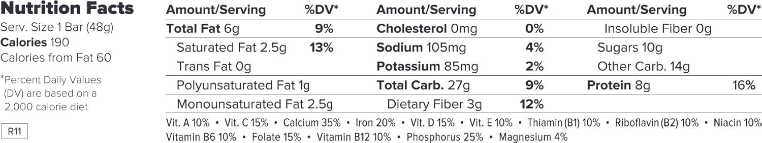 Luna Blueberry Bliss Nutrition Bars - Pack of 15, 1.69-Ounce Bars