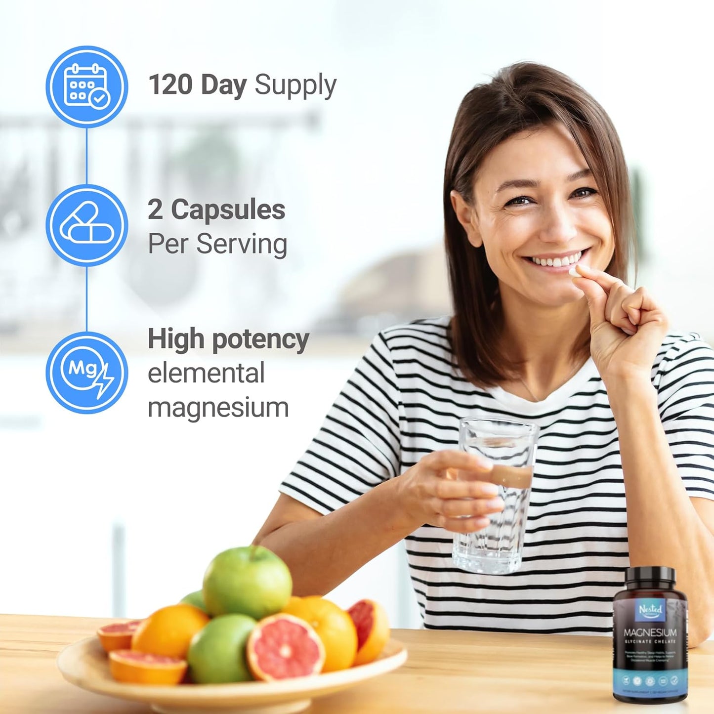 Luna Sleep Aid & Magnesium Glycinate Chelate Capsules for Sleep, Relaxation, & Recovery (180 Count)