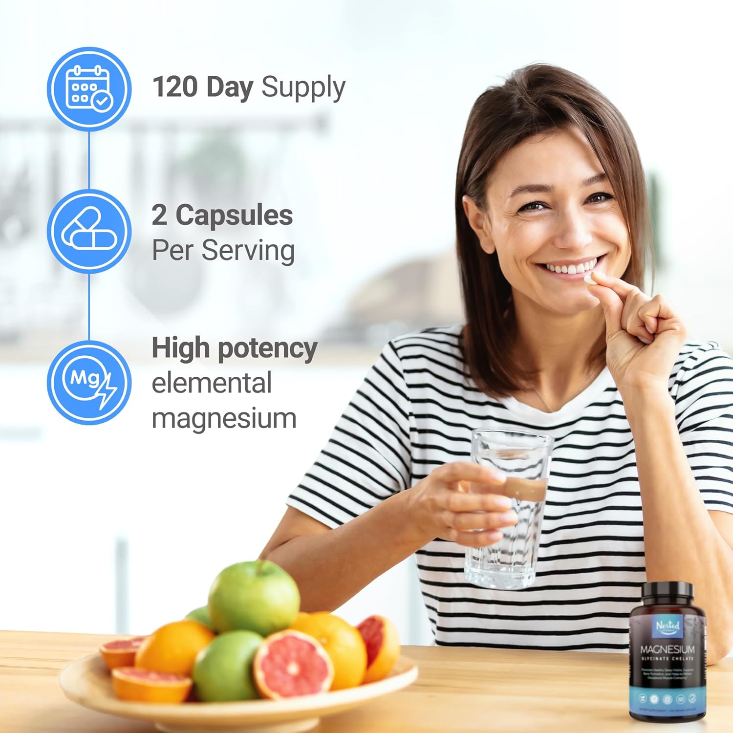 Luna Sleep Aid & Magnesium Glycinate Chelate Capsules for Sleep, Relaxation, & Recovery (180 Count)
