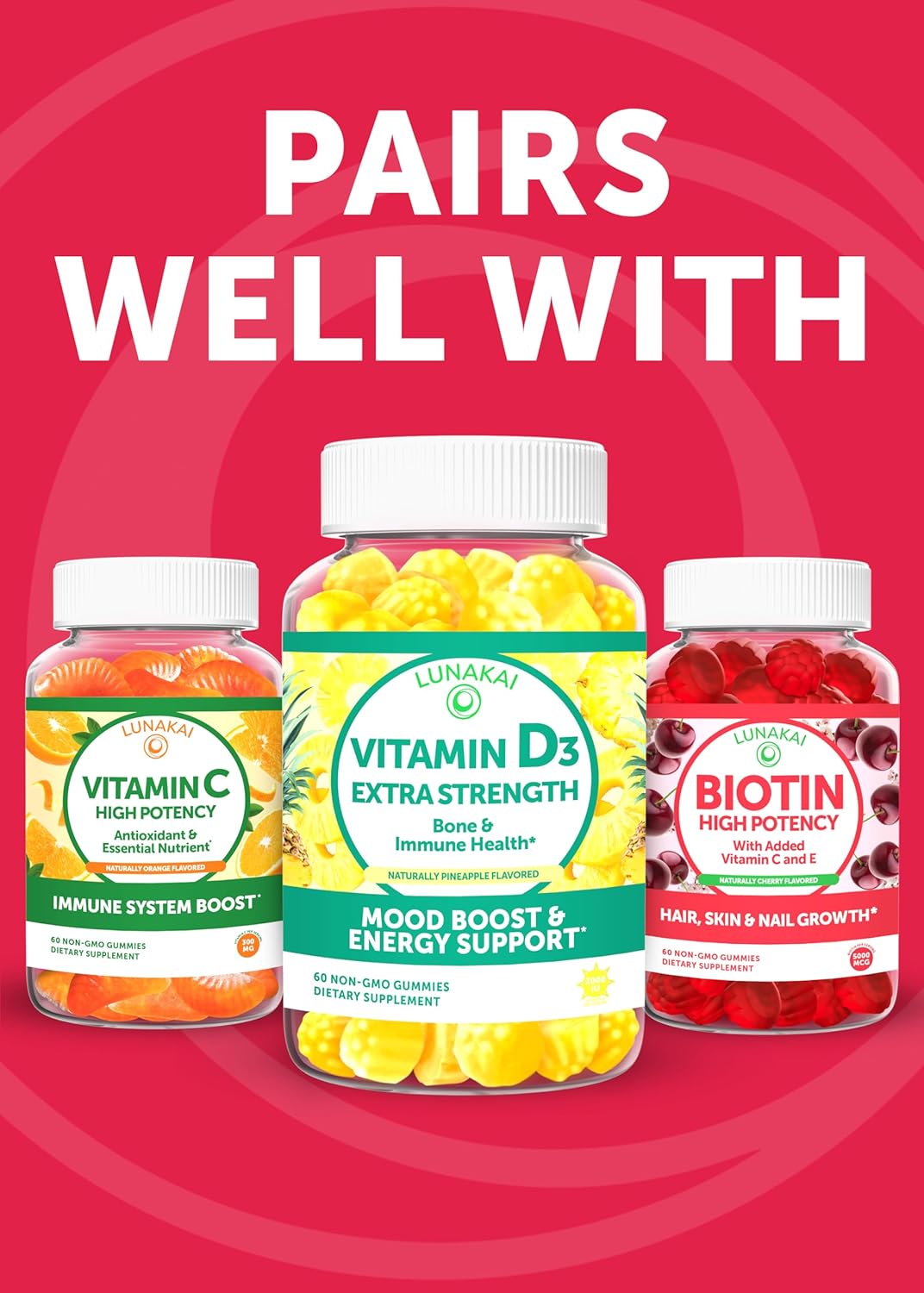 Lunakai Prenatal Vitamin Gummies for Women - Iron, Folic Acid, VIT.A, B Complex, C, D, E, Zinc - Tastiest Daily Pregnancy Multivitamin - Non-GMO, 9 Pack