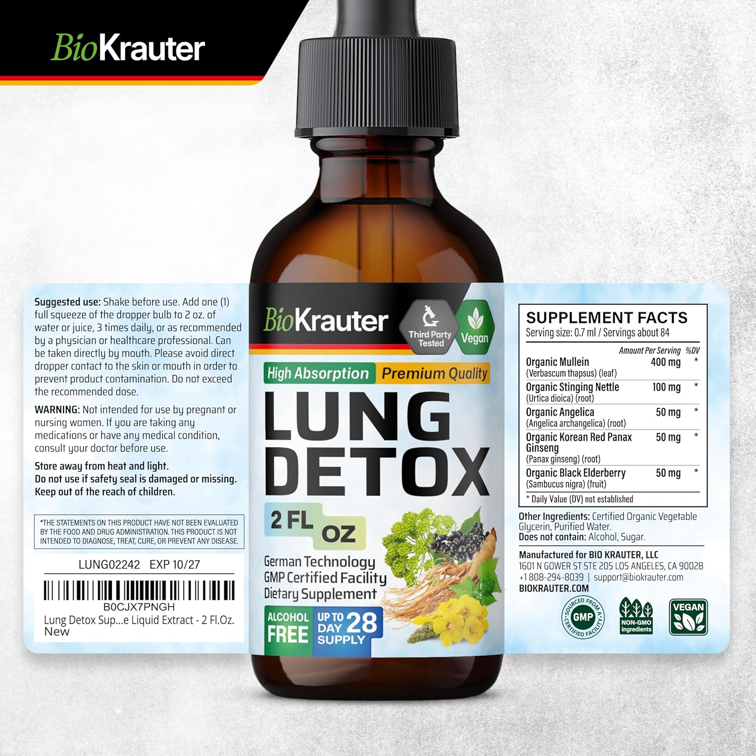 Lung Detox Tincture with Sea Moss Capsules - Herbal Detox Supplement Set