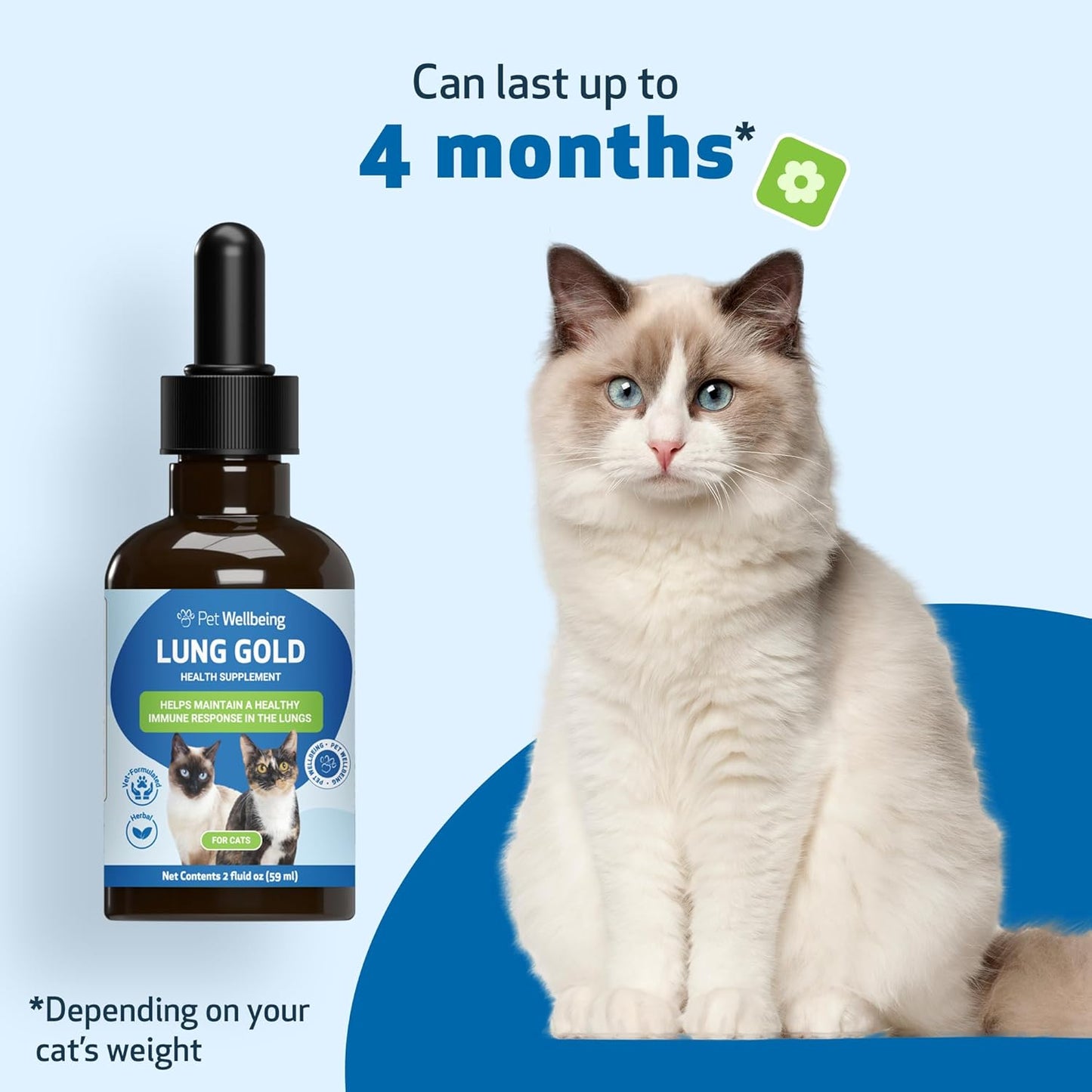 Lung Gold Herbal Supplement for Cats - Supports Lung Health, Immune Function, and Respiratory Wellness - Veterinarian-Formulated - 2 oz