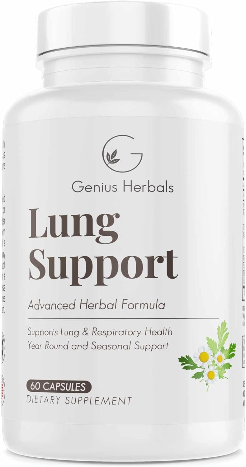 Lung Support Capsules - Natural Formula for Comfortable Breathing, Seasonal & Respiratory Health, 60ct