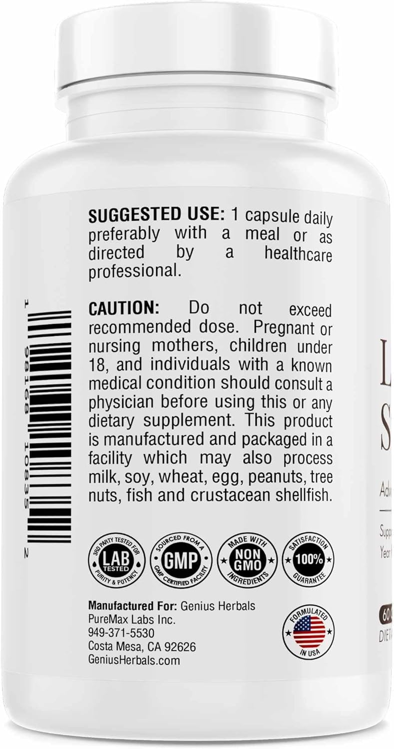 Lung Support Capsules - Natural Formula for Comfortable Breathing, Seasonal & Respiratory Health, 60ct