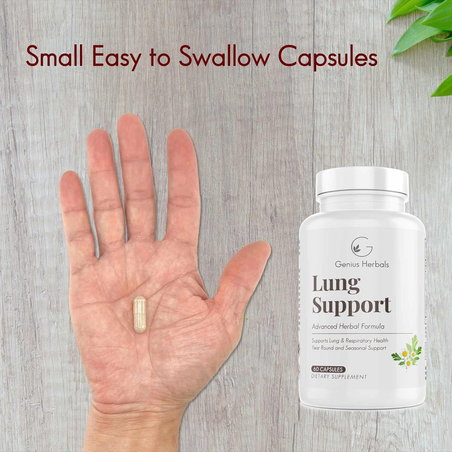Lung Support Capsules - Natural Formula for Comfortable Breathing, Seasonal & Respiratory Health, 60ct