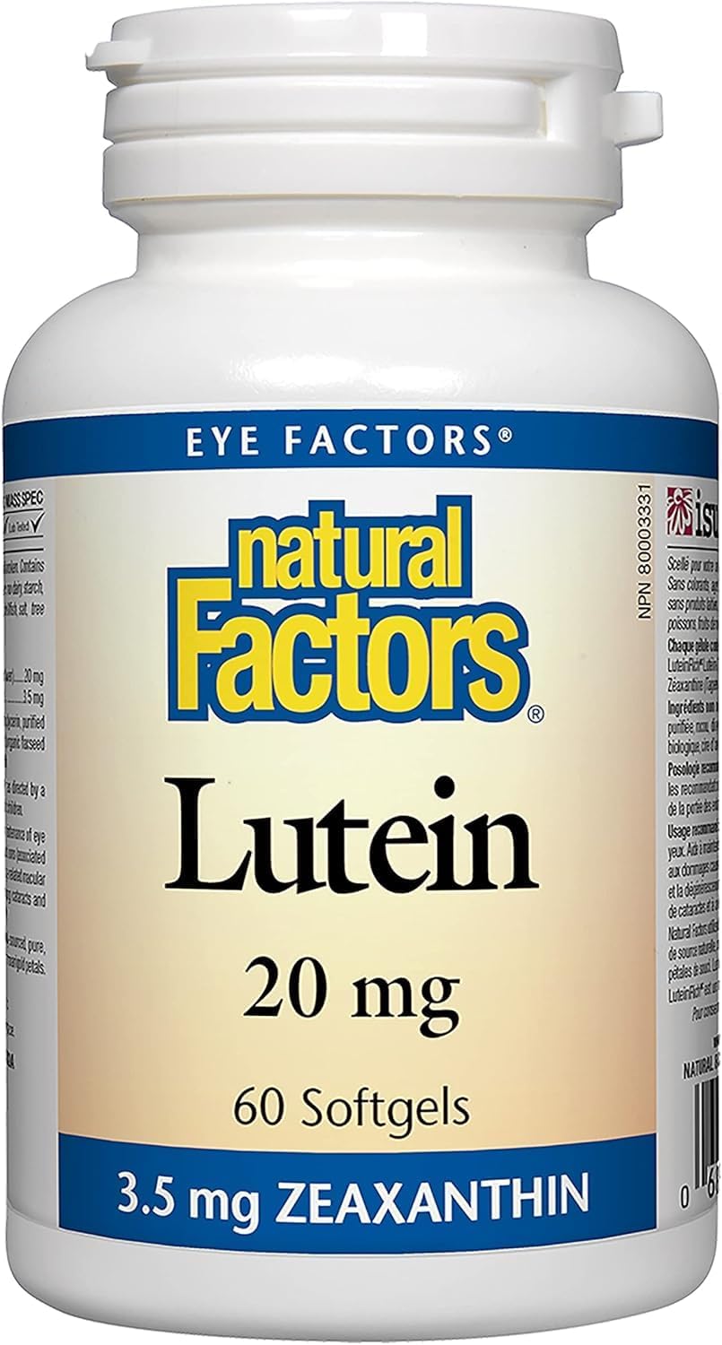 Lutein 20mg Soft Gels - Natural Antioxidant for Eye Health, 60 Count