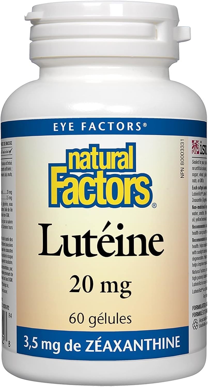Lutein 20mg Soft Gels - Natural Antioxidant for Eye Health, 60 Count