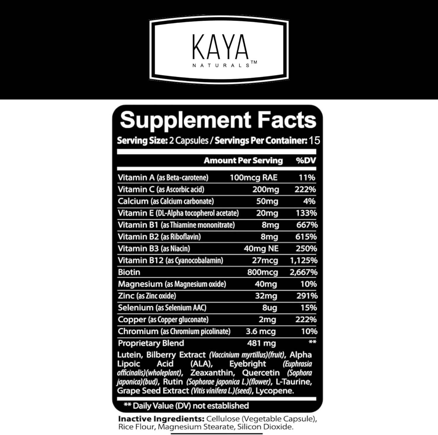 Lutein and Zeaxanthin Eye Health Supplement for Vision Support - 800 mg Vitamin Capsules - Reduce Eye Strain - 30 Count