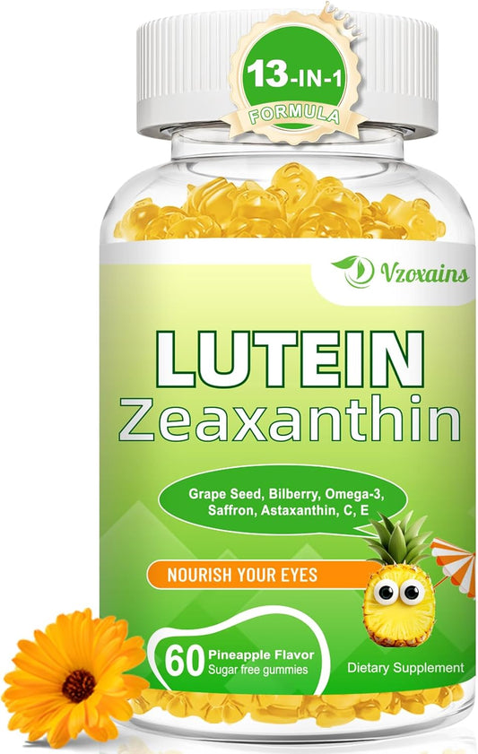 Lutein and Zeaxanthin Gummies with Eye Vitamins for Eye Health - 60 Count
