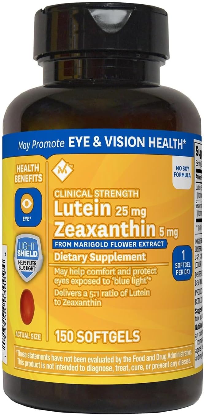 Lutein and Zeaxanthin Supplement - 25mg Lutein, 5mg Zeaxanthin (150 Count) by Member's Mark