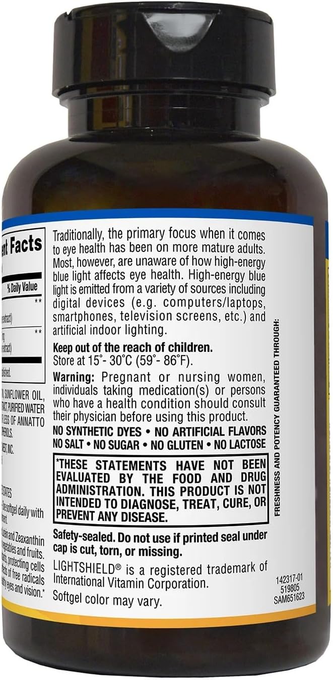 Lutein and Zeaxanthin Supplement - 25mg Lutein, 5mg Zeaxanthin (150 Count) by Member's Mark