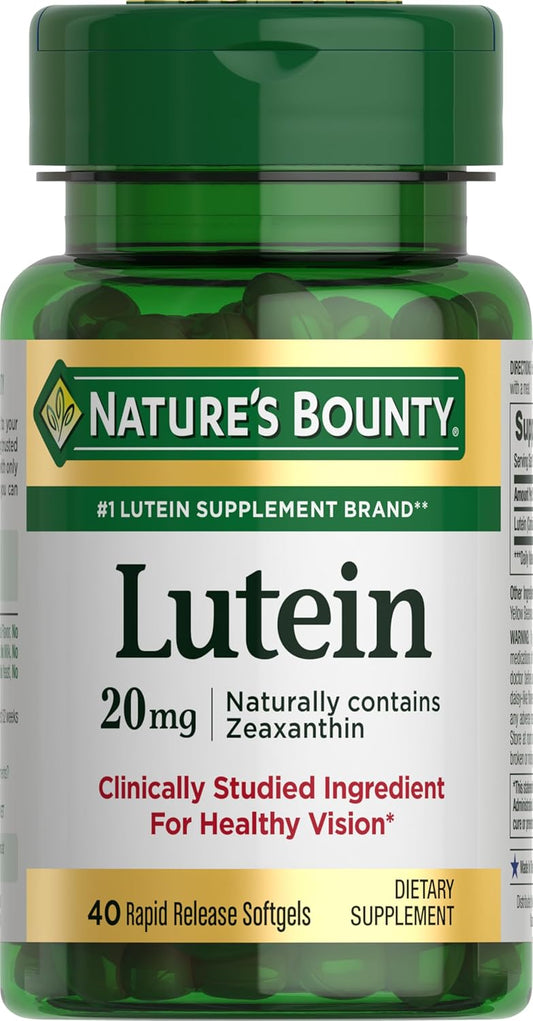 Lutein Eye Health Supplements, Natural Support for Vision, 20 mg Softgels, 40 Count