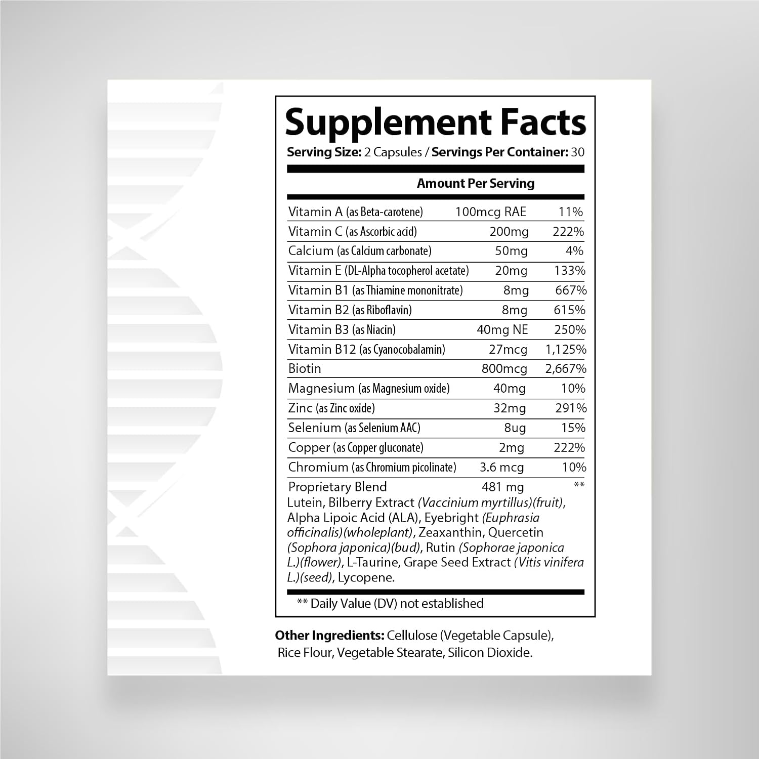 Lutein, Lycopene & Vitamin Eye Health Support Supplement - 60 Capsules, Made in USA, Non-GMO & Gluten Free