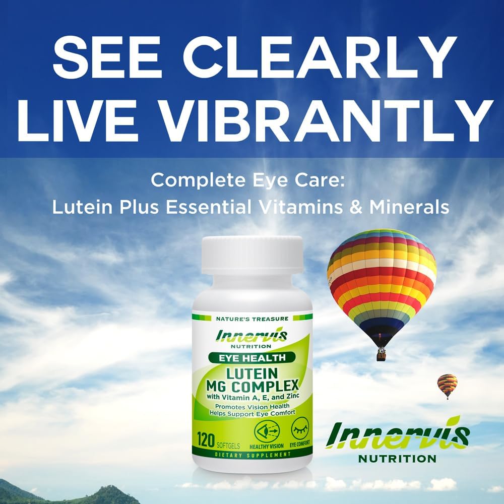 Lutein Magnesium Complex Softgels for Eye Health Support & Comfort - 120 Antioxidant Supplement - INNERVERSNUTRITION