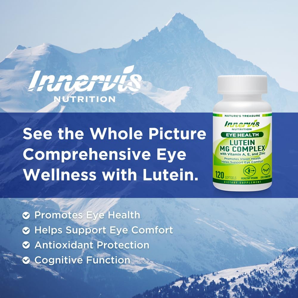 Lutein Magnesium Complex Softgels for Eye Health Support & Comfort - 120 Antioxidant Supplement - INNERVERSNUTRITION