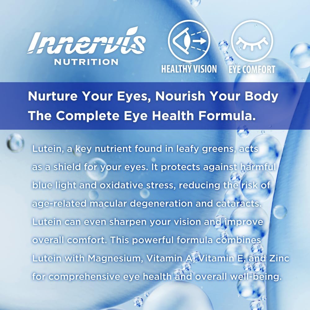 Lutein Magnesium Complex Softgels for Eye Health Support & Comfort - 120 Antioxidant Supplement - INNERVERSNUTRITION