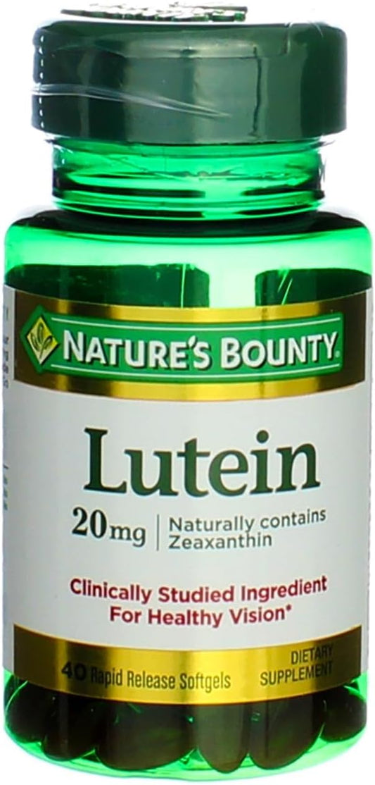 Lutein Supplement 20mg - 40 Softgels for Eye Health and Vision Support