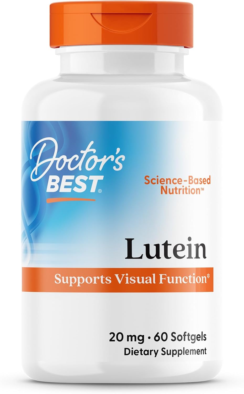 Lutein Vision Support Supplement with Gluten Free Formula - 60 Softgels by Doctor's Best
