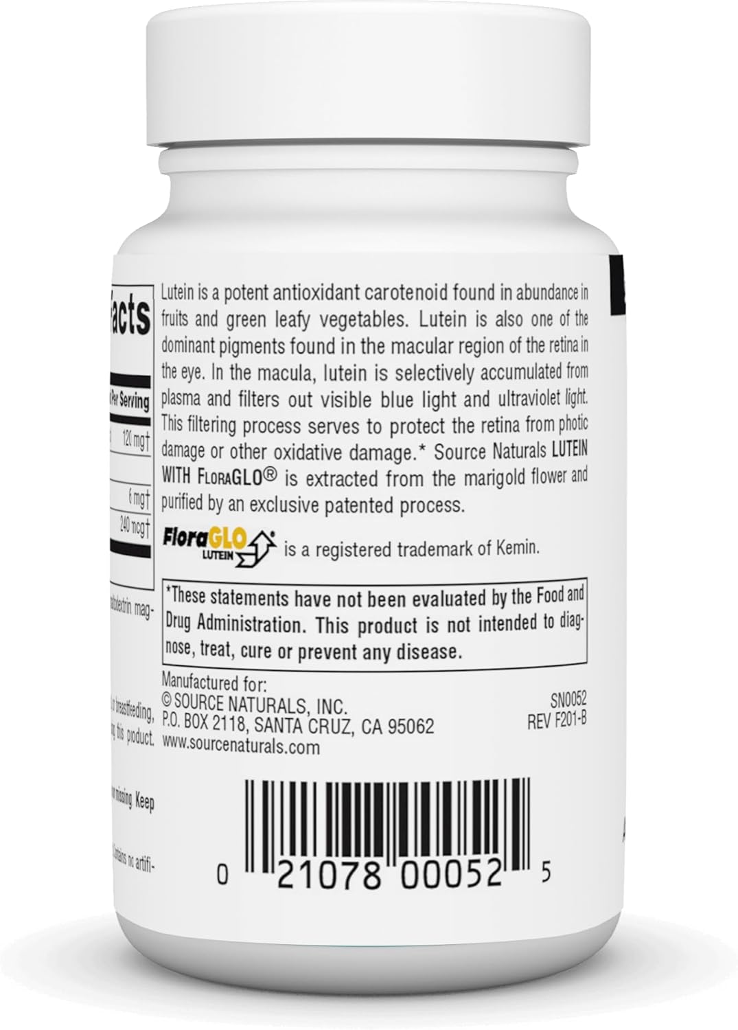 Lutein with FloraGLO by Source Naturals - 6 mg, 90 Capsules for Eye Health and Antioxidant Support