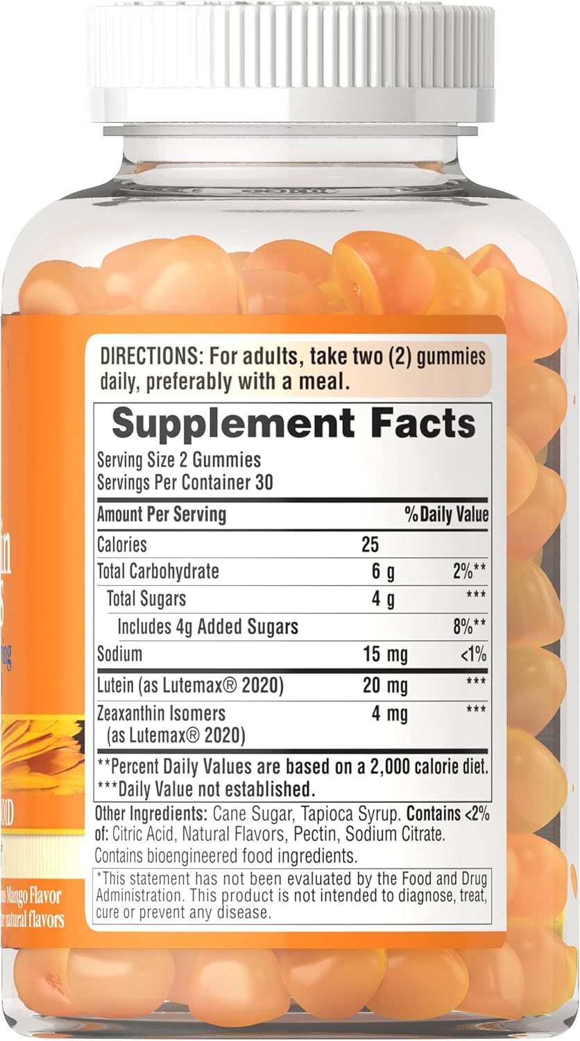 Lutein with Zeaxanthin Gummies for Eye Health Support - 60 Count
