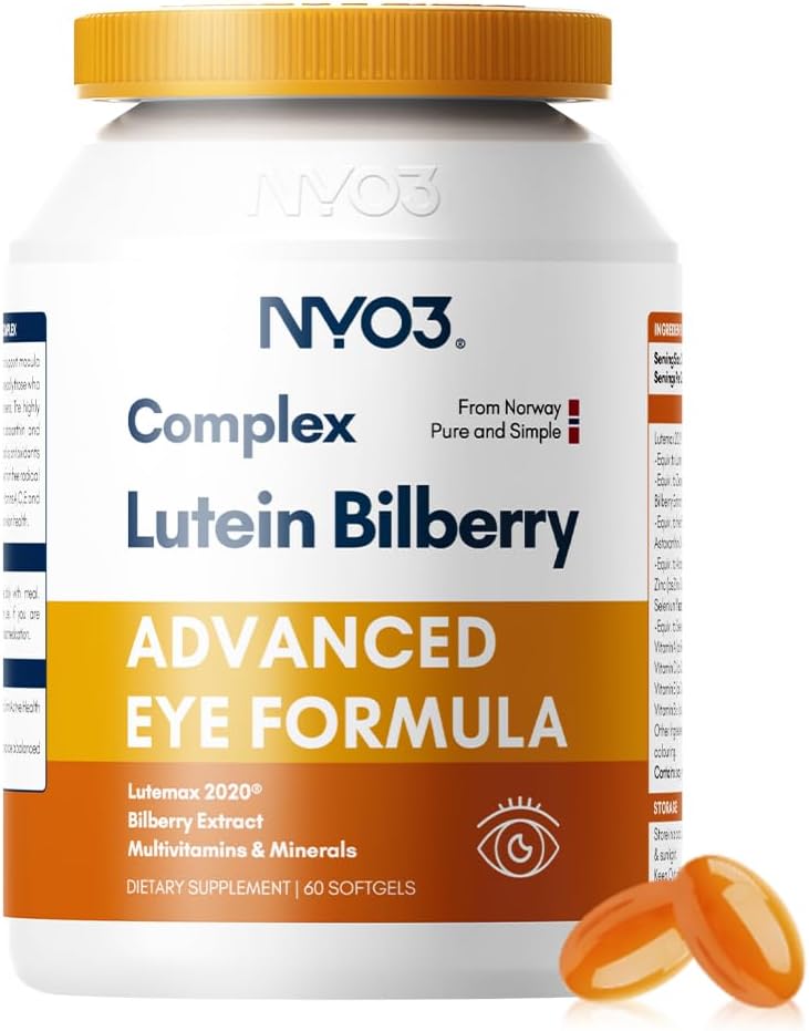 Lutemax 2020 Eye Health Supplement with Lutein, Zeaxanthin, Bilberry, and Vitamins A, C, E - 60 Softgels