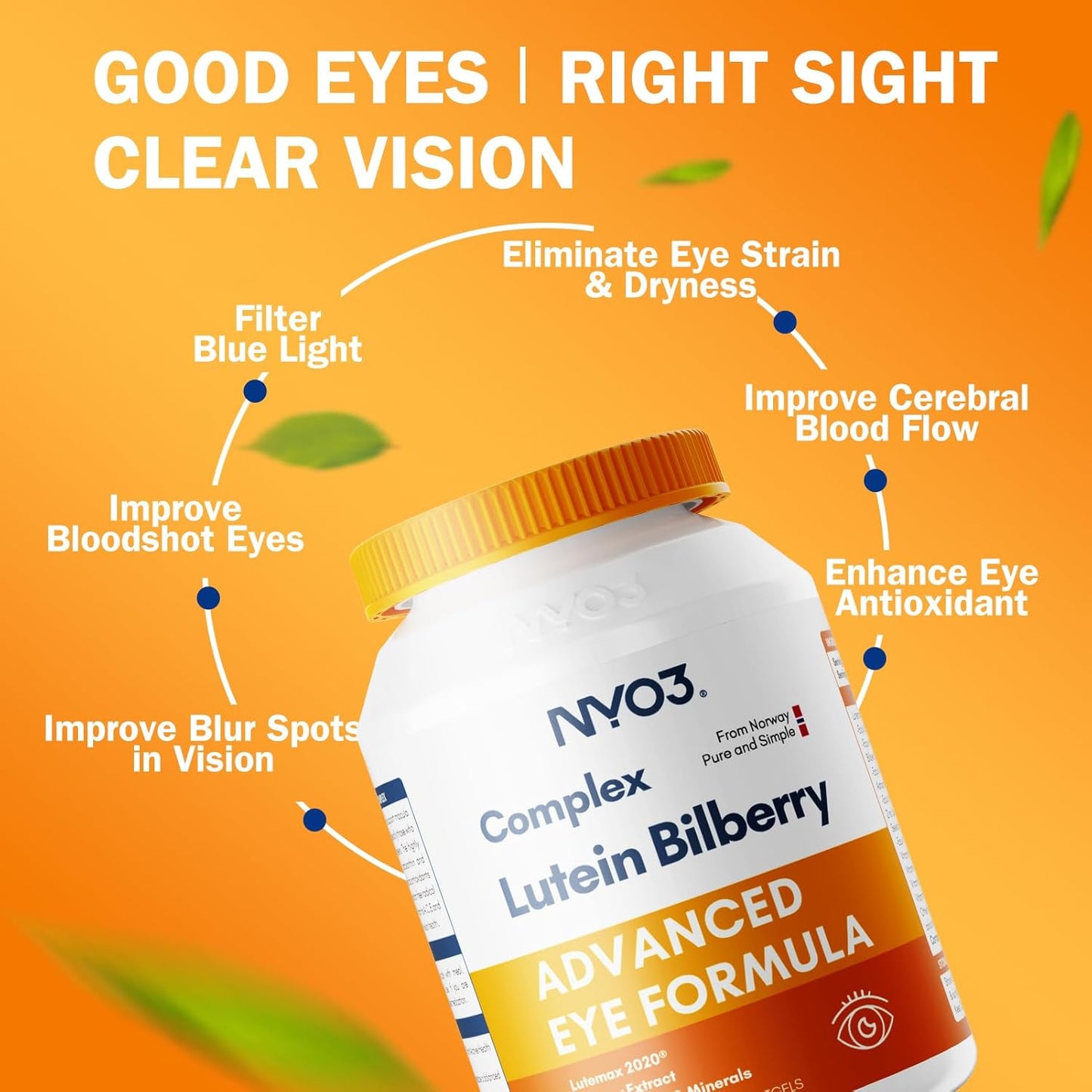 Lutemax 2020 Eye Health Supplement with Lutein, Zeaxanthin, Bilberry, and Vitamins A, C, E - 60 Softgels