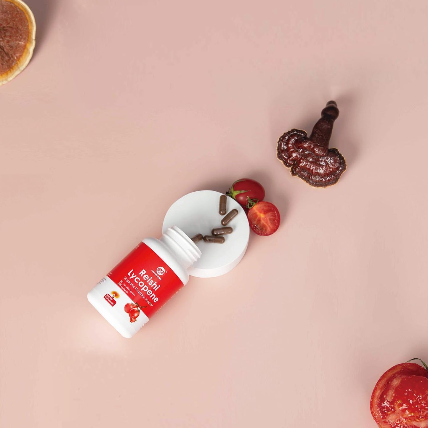 Lycopene Supplement with Reishi Mushroom Extract - 300mg, 60 Vegetarian Capsules, Gluten-Free & Non-GMO