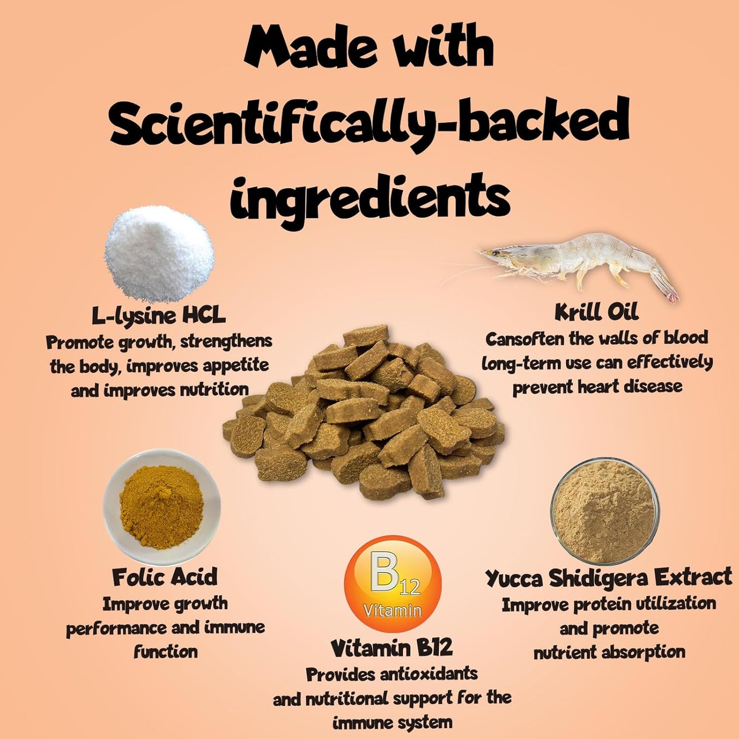 Lysine Cat Vitamin Supplement for Immune System, Joint & Skin Health - Indoor Cat Treat - Chewable Tablets - Cat Vitamins for Wellness