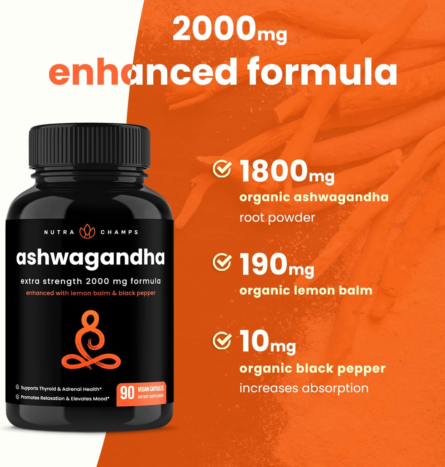 Maca and Ashwagandha Supplement Bundle by NutraChamps for Energy and Stress Relief
