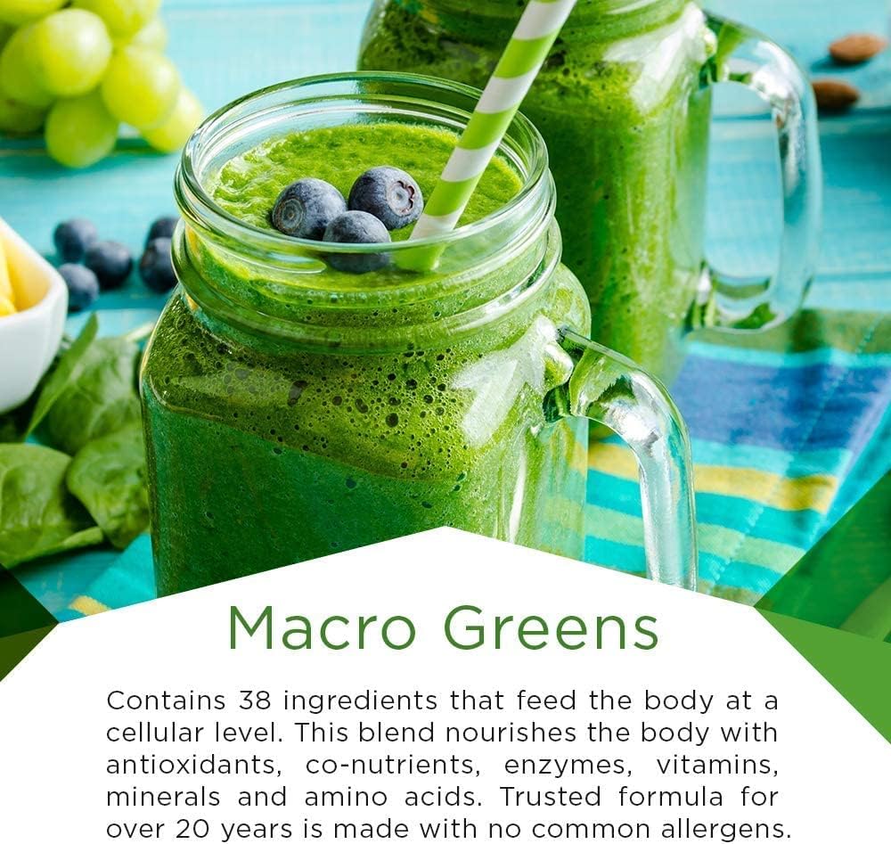 MacroLife Naturals Macro Greens Powder: Superfood Probiotic Antioxidant Enzyme & Herbal Supplement - Immunity Boost Energy Cleanse - Non-GMO Vegan Gluten-Free Dairy-Free - 2 oz (6 Servings)