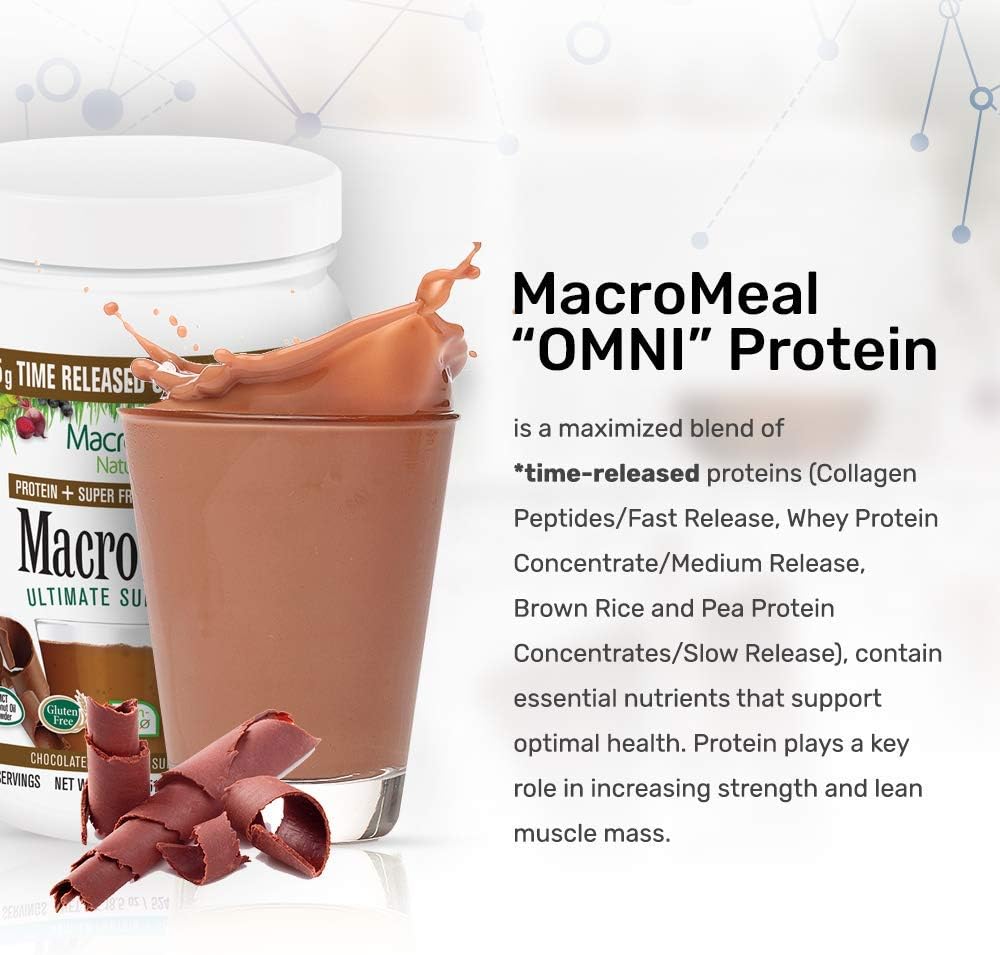 MacroLife Naturals MacroMeal Omni Protein Powder - Chocolate Flavor - 15 Servings