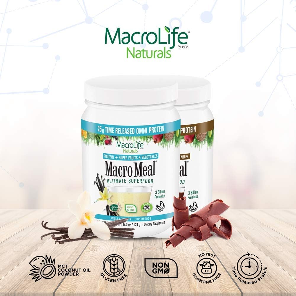 MacroLife Naturals MacroMeal Omni Protein Powder - Chocolate Flavor - 15 Servings